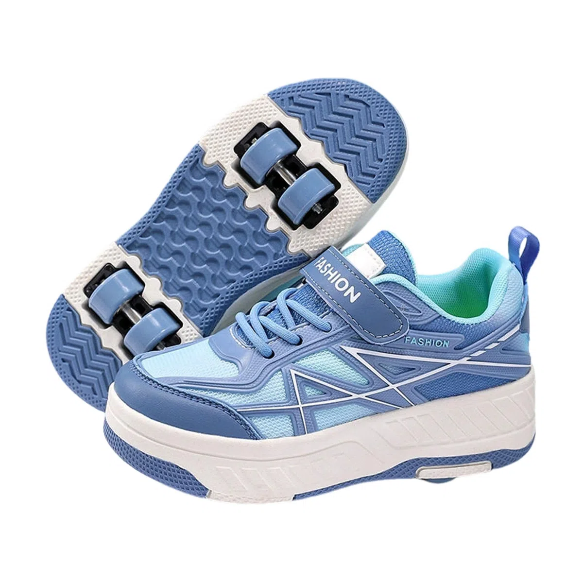 Surwin Scarpe con Rotelle Bambino, Scarpe con Ruote 2 in 1 Fibbia in Nylon Sneaker con Rotelle Bambini Ragazzo Ragazza Unisex Sneaker Skateboard Traspirante per Feste Compleanno