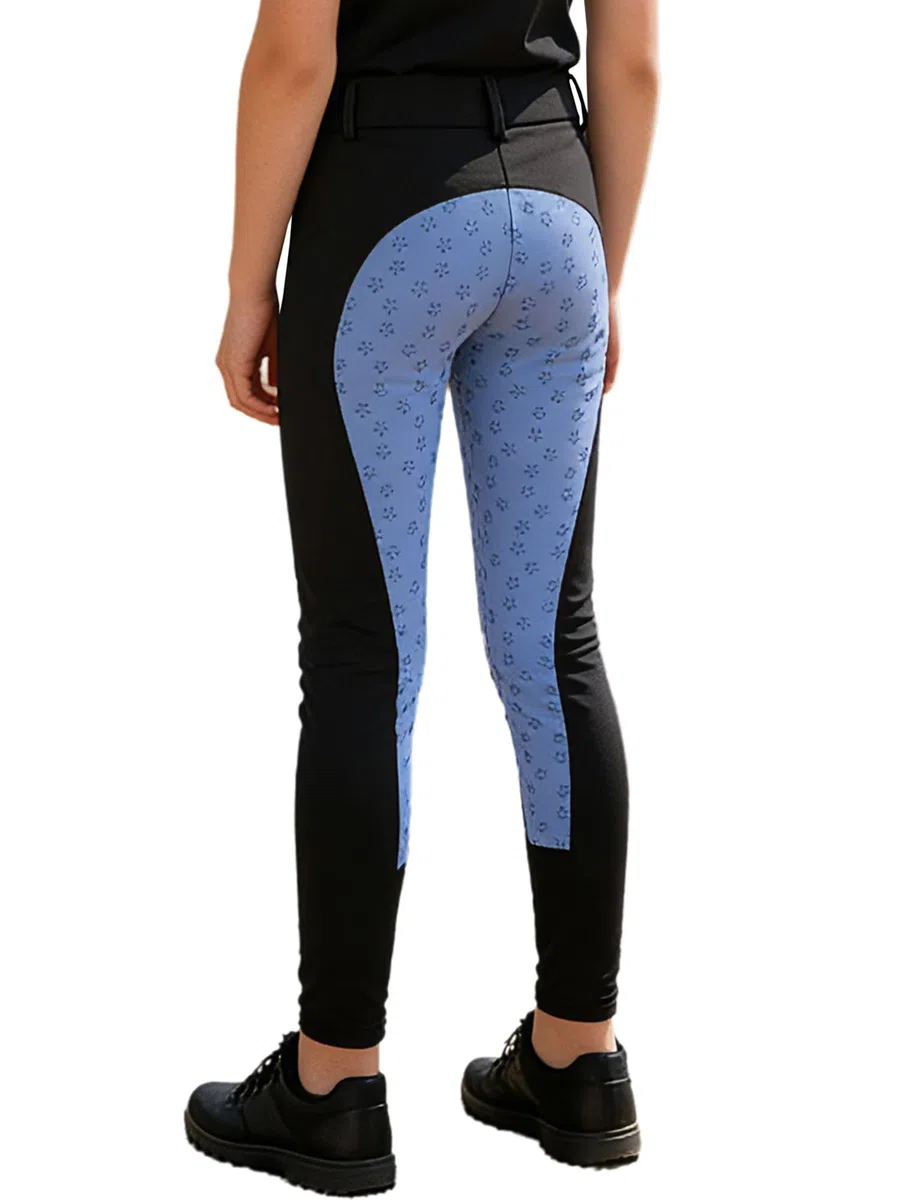CHICTRY Pantaloni da Equitazione da Bambina con Impugnatura in Silicone Collant da Equitazione Elastica con Tasca Pantaloni Palestra Vita Alta Leggings Sportivi