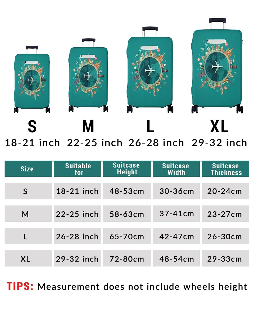 Morbuy Copri Valigia, Coprivaligia Elastico con Tasche per Valigia 18-32 Pollici, Cover Proteggi Valigia Lavabile per Bagagli da Viaggio