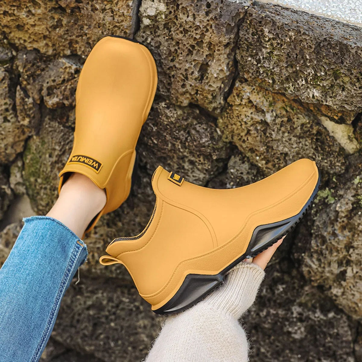 Fulidngzg Stivali Pioggia Uomo Donna di Gomma Impermeabili Antiscivolo Alti e Bassi per Lavoro Giardinaggio Tempo Libero Scarpe Antipioggia Lavabili Elegante per Pesca Caccia Autunnali Invernali