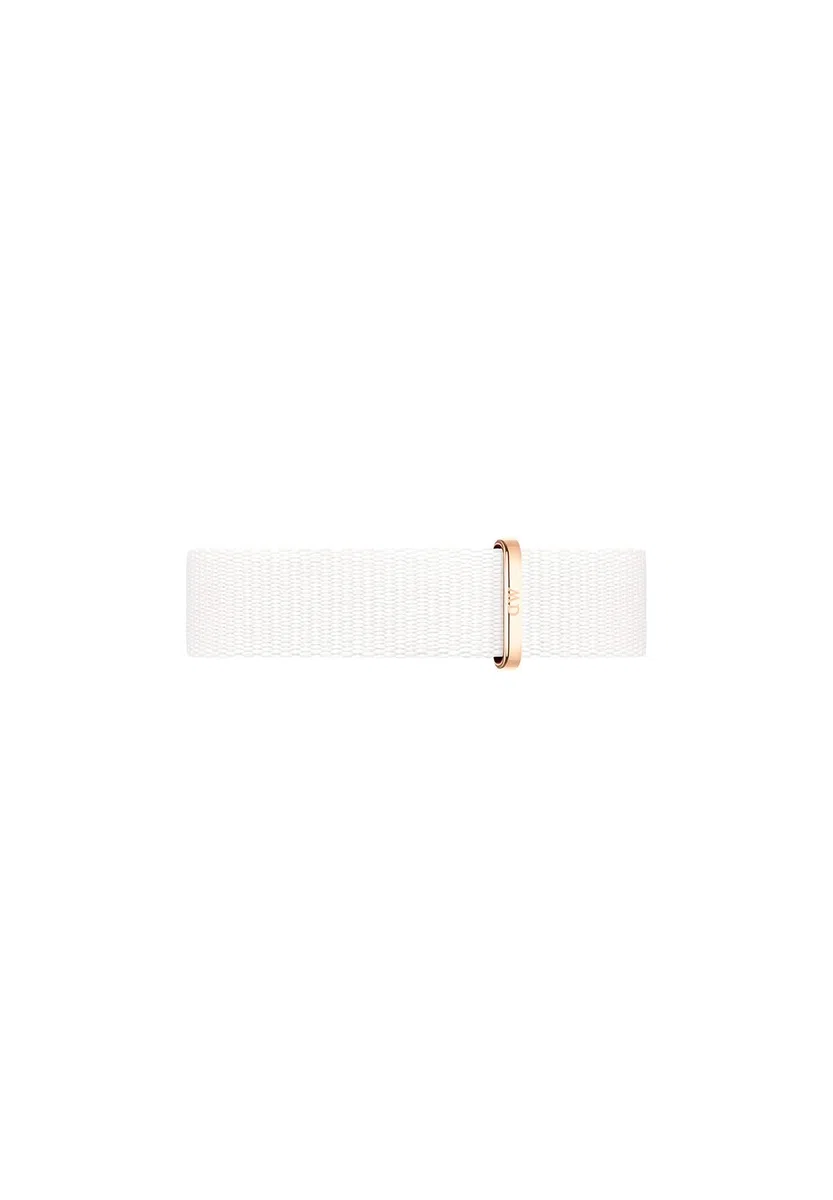 Daniel Wellington Petite Dover Cinturino Donna, 14mm, in NATO, Bianco/Oro Rosato
