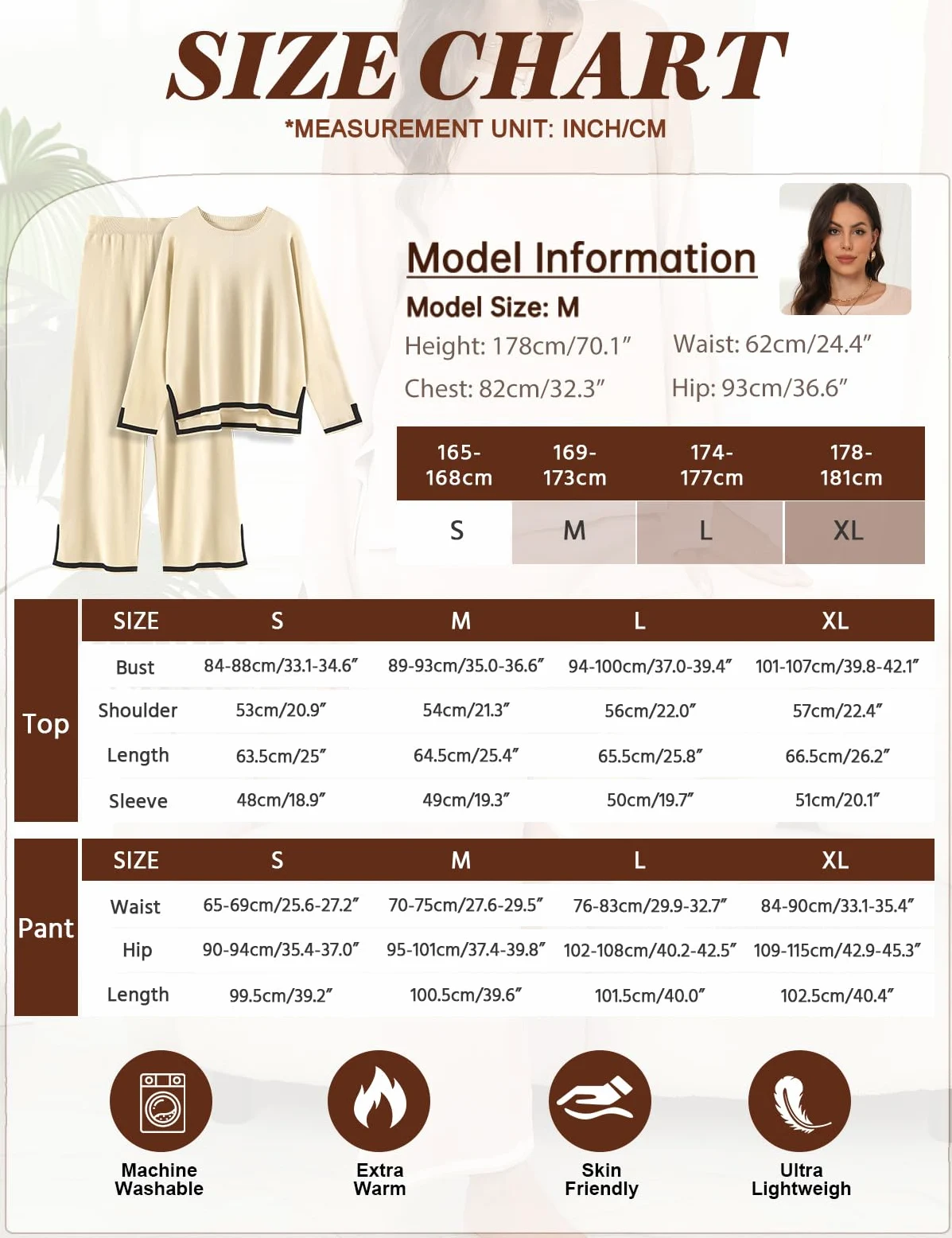 Yuson Girl Tuta Donna Elegante Completo 2 Pezzi Complete Tailleur in Maglia Maniche Lunghe Pullover Top Elastico in Vita Pantaloni a Gamba Larga Set Casa Autunnale Invernale Primavera