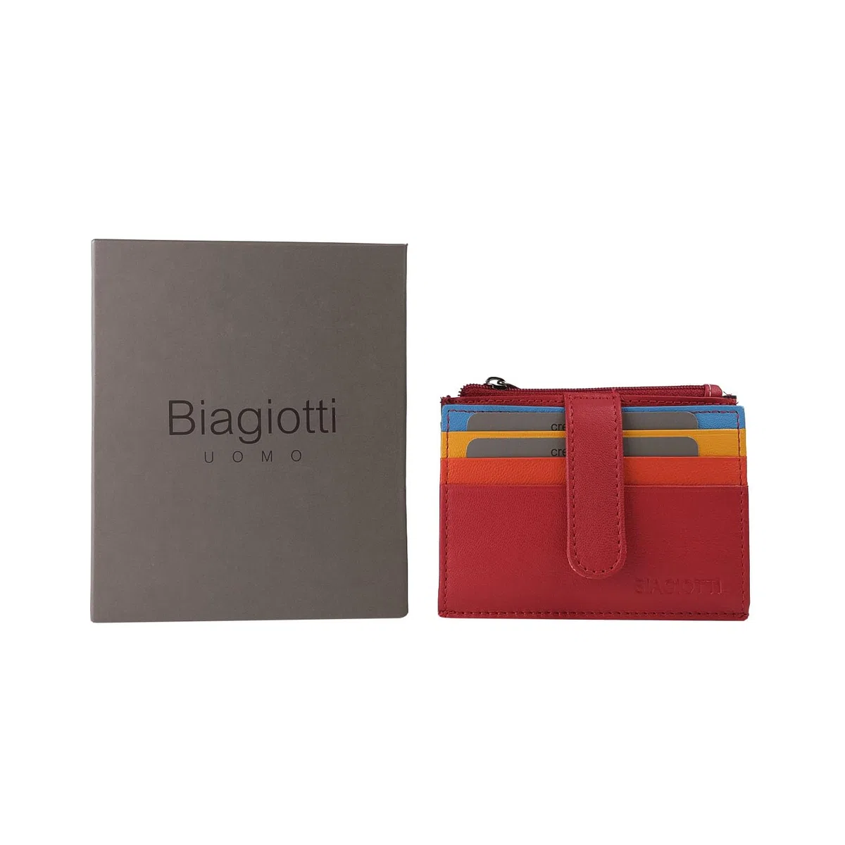 Laura Biagiotti BIAGIOTTI, Porta Carte di Credito in Vera Pelle, Unisex Uomo e Donna, Con Tasca e Scatola