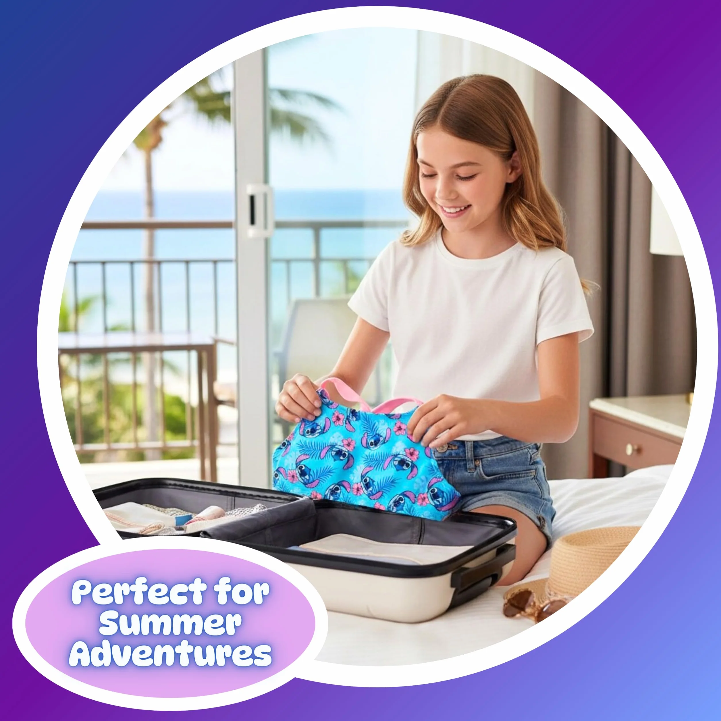 Disney Stitch Bikini per Ragazze, Costume da Bagno Due Pezzi per Bambine e Adolescenti, Taglie 6 ai 12 Anni