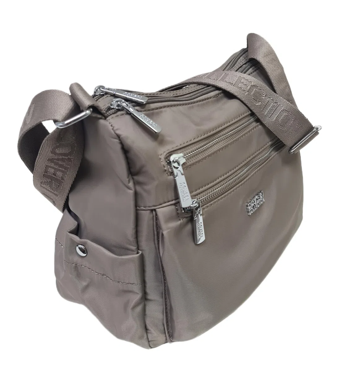 COVERI COLLECTION Borsa a Tracolla in Nylon Impermeabile, Multitasche, Dimensioni 28x23x12 cm, con Cerniere Metalliche, Tracolla Personalizzata Design Casual Art. 5056-20