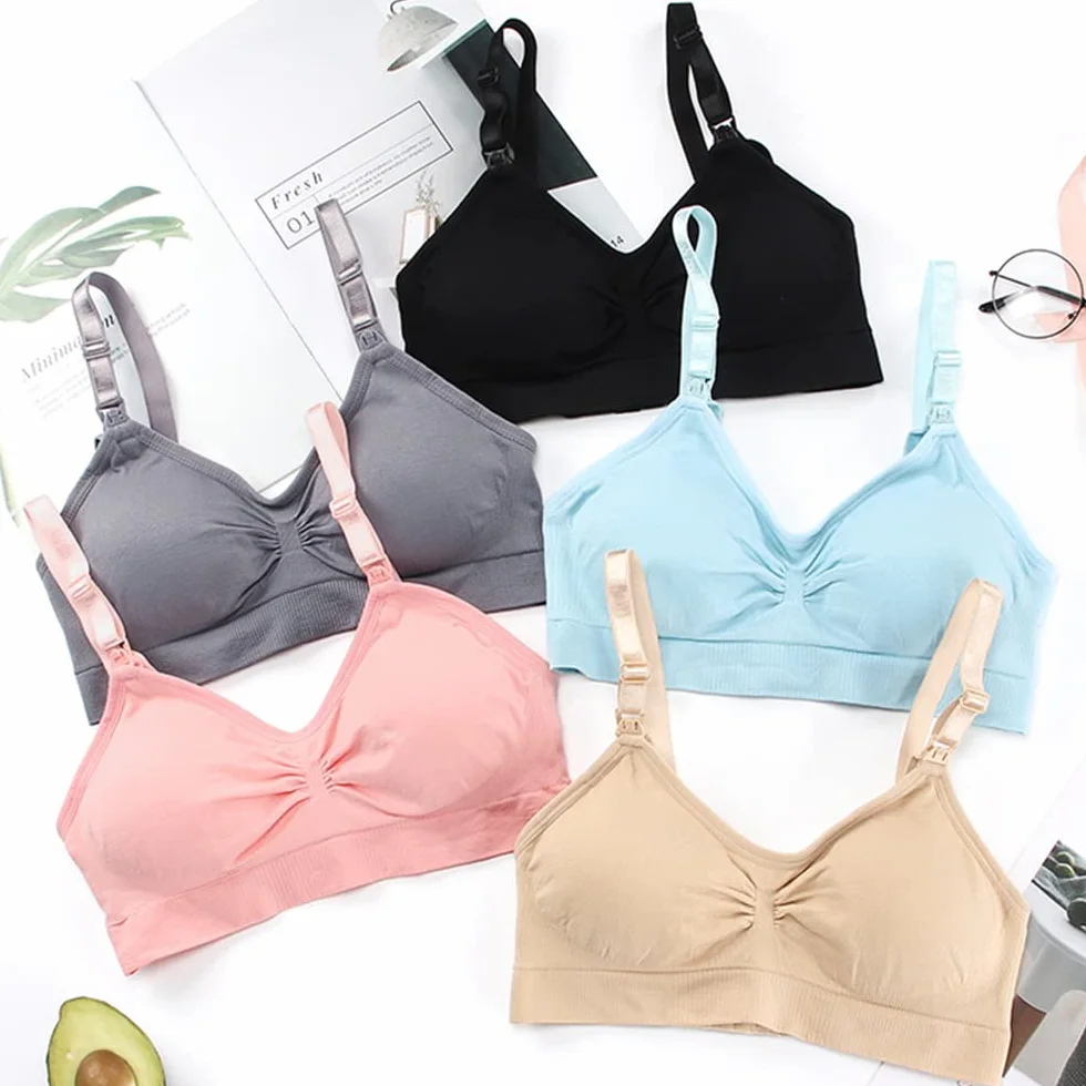 Bysion Reggiseno Allattamento Donna Reggiseno Senza Ferretto e Senza Cuciture Reggiseno per Gravidanza e Allattamento Comodo Reggiseno con Estensioni Extra del per Il Sonno Notturno