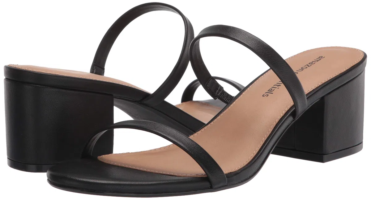 Amazon Essentials Donna Slide con Tacco e Due Cinturini Sottili