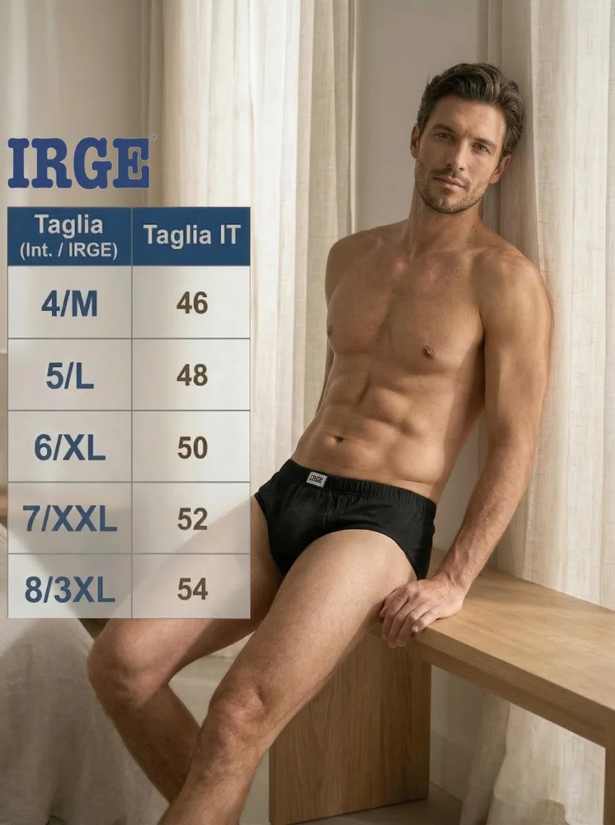 IRGE Slip Uomo in 100% Cotone, Mutande Uomo Traspiranti, Bianco o Colori Assortiti, Pacco da 6 o 12