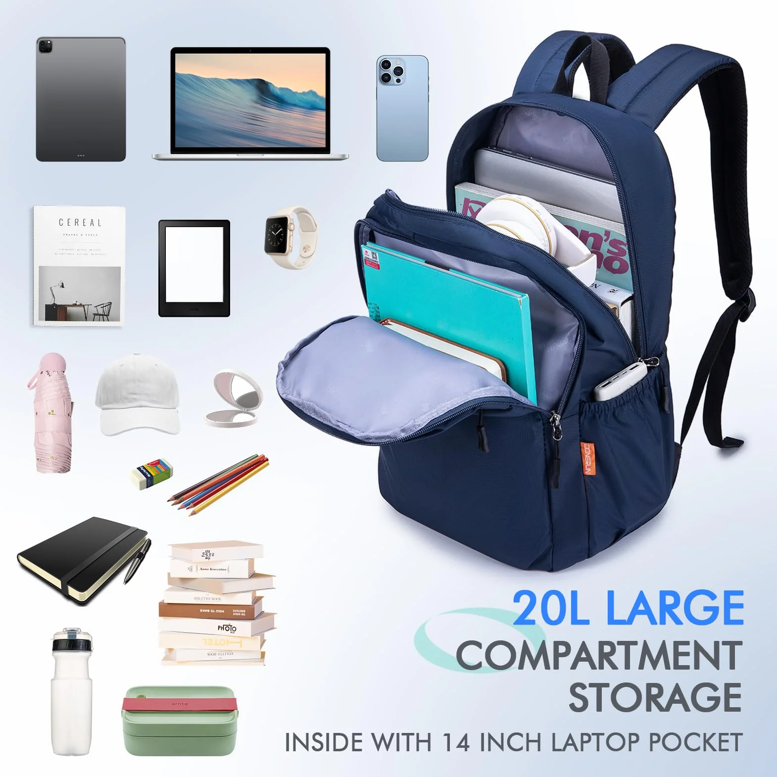 BAGZY Zaino 40x30x15 ITA Airways Bagaglio a Mano 40x15x30 British Airways Antifurto Zainetto da Viaggio Aereo Piccolo Borsa Da Cabina Impermeabile Zaini Classico per College Scuola Donna Uomo Nero