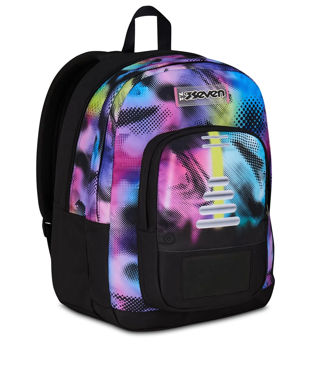 Seven Zaino Scuola Freethink Write Down, Viola, Doppio Scomparto Con Tasca per PC e Tasca per Borraccia, Capienza 34 litri, Scuole Medie e Superiori, Per Ragazzo e Ragazza