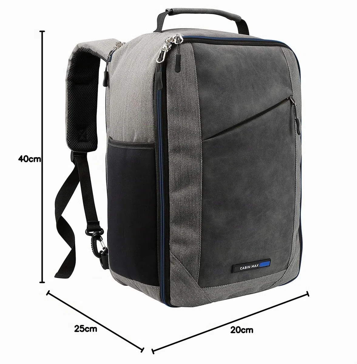 Cabin Max Zaino Viaggio, Zaino Ryanair 40x20x25, Zaini, Zaino Bagaglio a Mano 40x20x25 Ryanair, Zaino Aereo Ideale borsa per Voli Low Cost Easyjet, Wizz Air (Manhattan 20L Travel Bag)