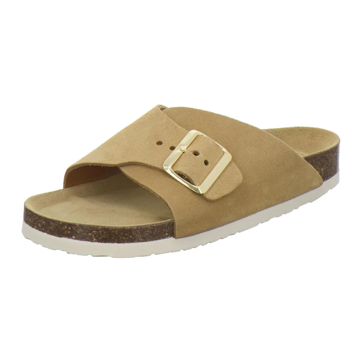 AFS-Schuhe 2150, ciabatte da donna alla moda, in vera pelle, sandali estivi con grande fibbia, realizzati a mano in Germania