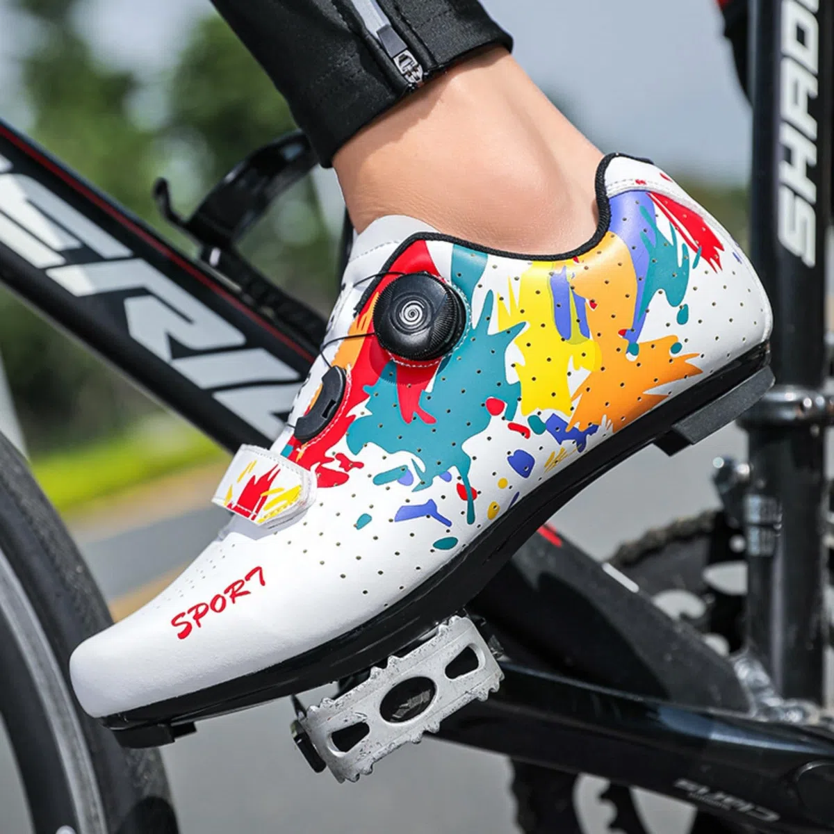 Mateju Scarpe Ciclismo Senza Attacchi Uomo Donna, 36-48 EU Scarpe Ciclismo Senza insenature Nessuna Serratura Antiscivolo Traspiranti per Sportive da Esterno