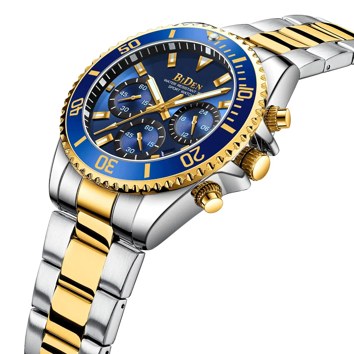 HANPOSH Orologio Uomo Orologio Militare Acciaio Cronografo Impermeabile Luminosi Design Orologi Quadrante Grande da Polso Elegante Sportivo Analogici Data