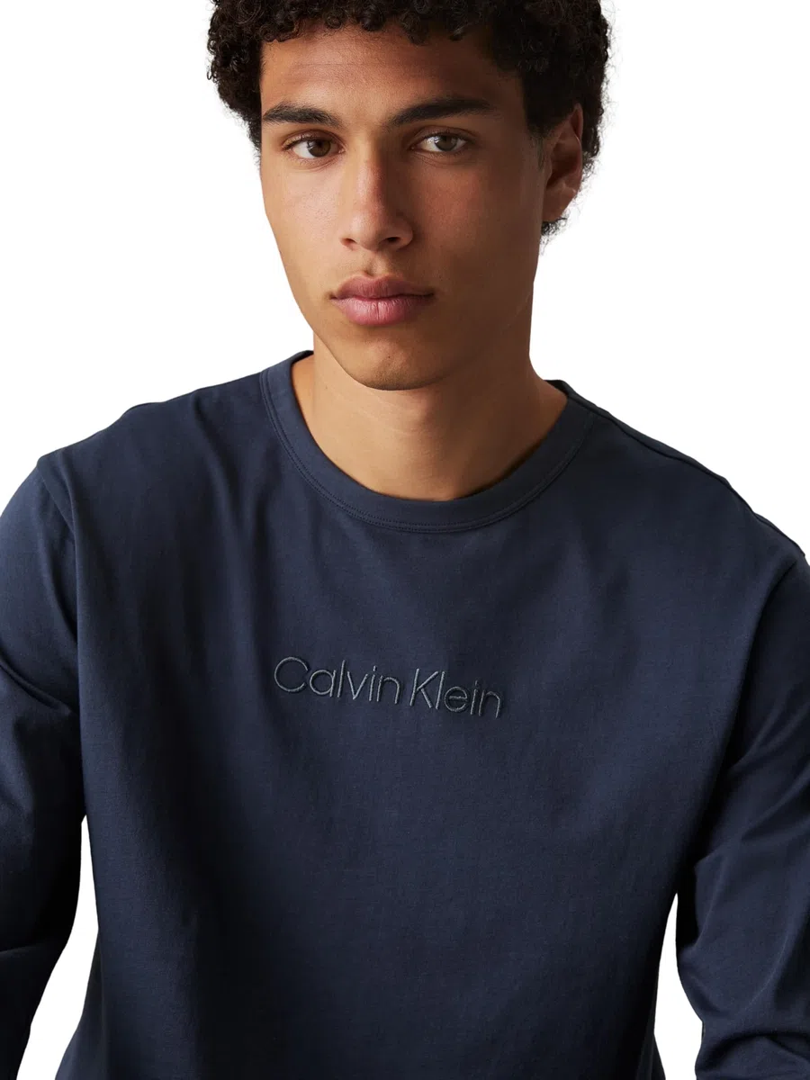 Calvin Klein Uomo T-Shirt Maniche Lunghe Crew Neck Scollo Rotondo