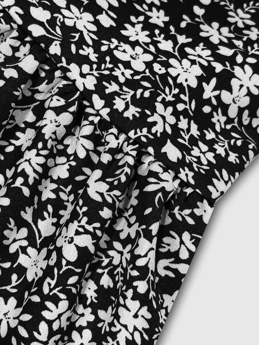 Gonna Midi Elegante a Fiori da Donna Gonne Estive a Vita Alta con Linea ad A Gonna da Spiaggia Gonne Casual in Tinta Unita