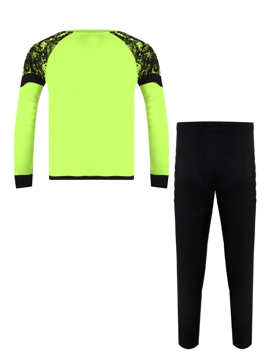 dPois Tuta da Portiere di Calcio per Bambini e Ragazzi Completino Completo Calcio Calcetto Torneo Scuola Sport Maglia da Portiere Maniche Lunghe + Pantaloni Sportivi