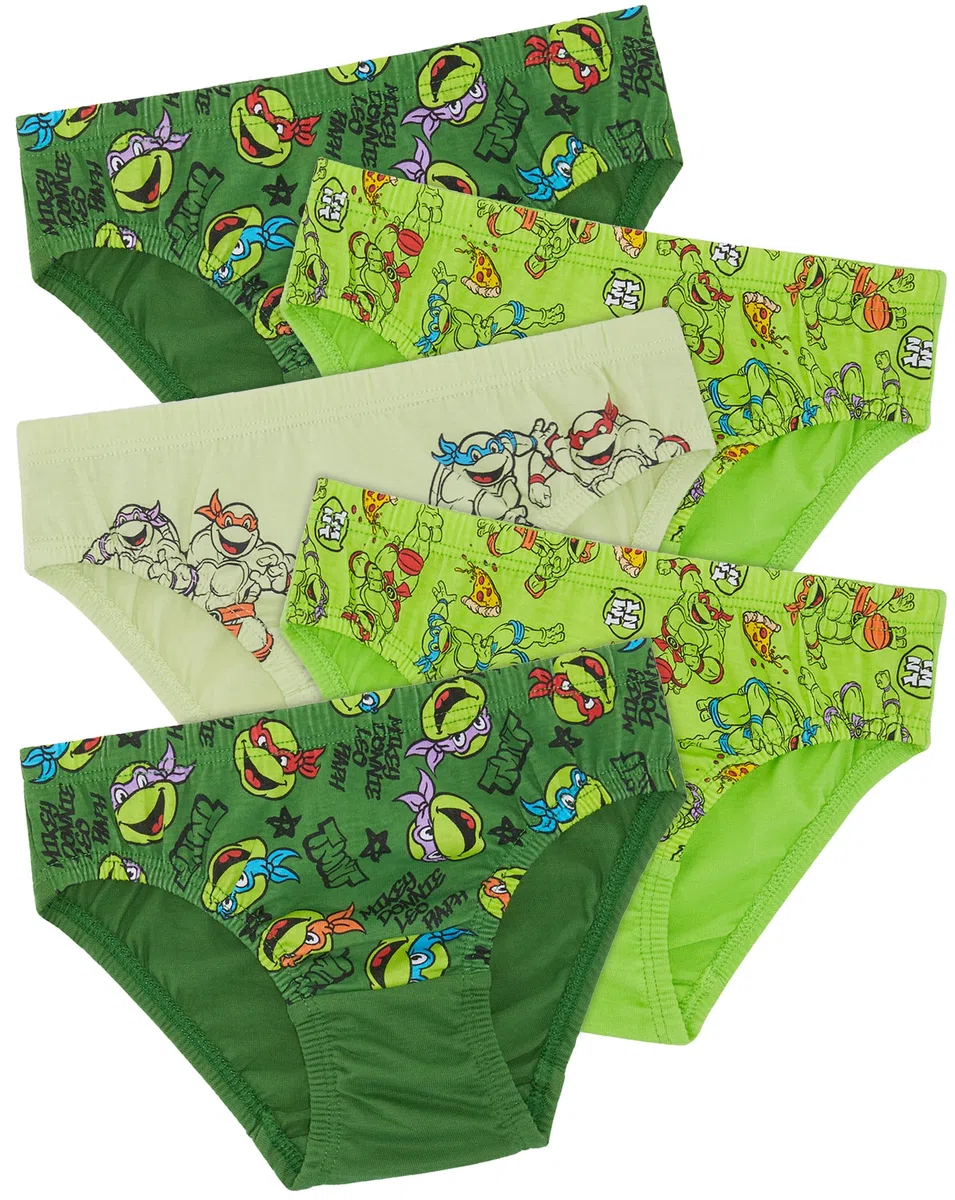 Teenage Mutant Ninja Turtles Tartarughe Ninja alla riscossa Confezione da Cinque Slip TMNT - 100% Cotone