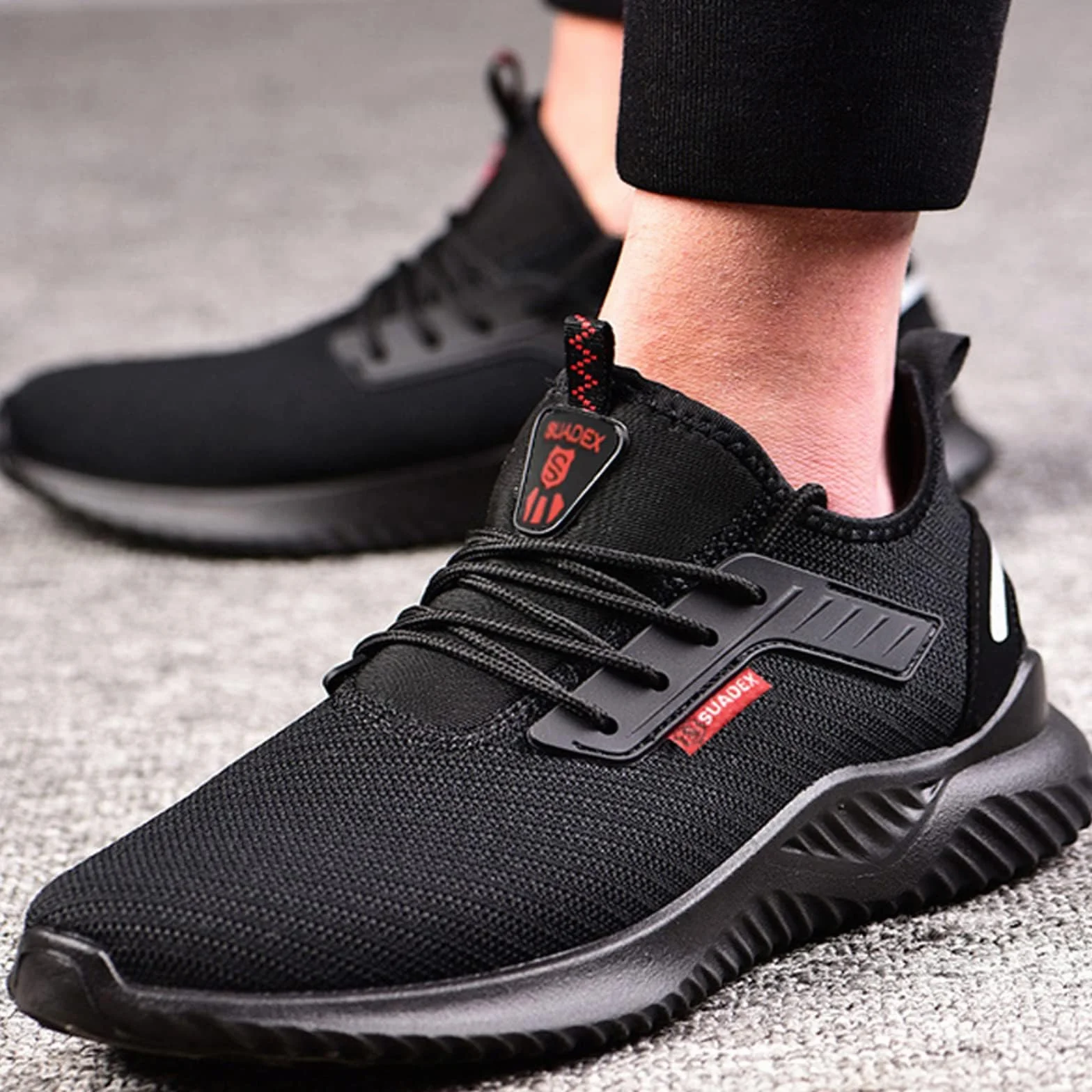 SUADEX Scarpe Antinfortunistiche Uomo Donna Leggere Scarpe da Lavoro Ammortizzazione Leggeree Sportive CantierTraspiranti Sicurezza con Puntale in Acciaio EU 37-48