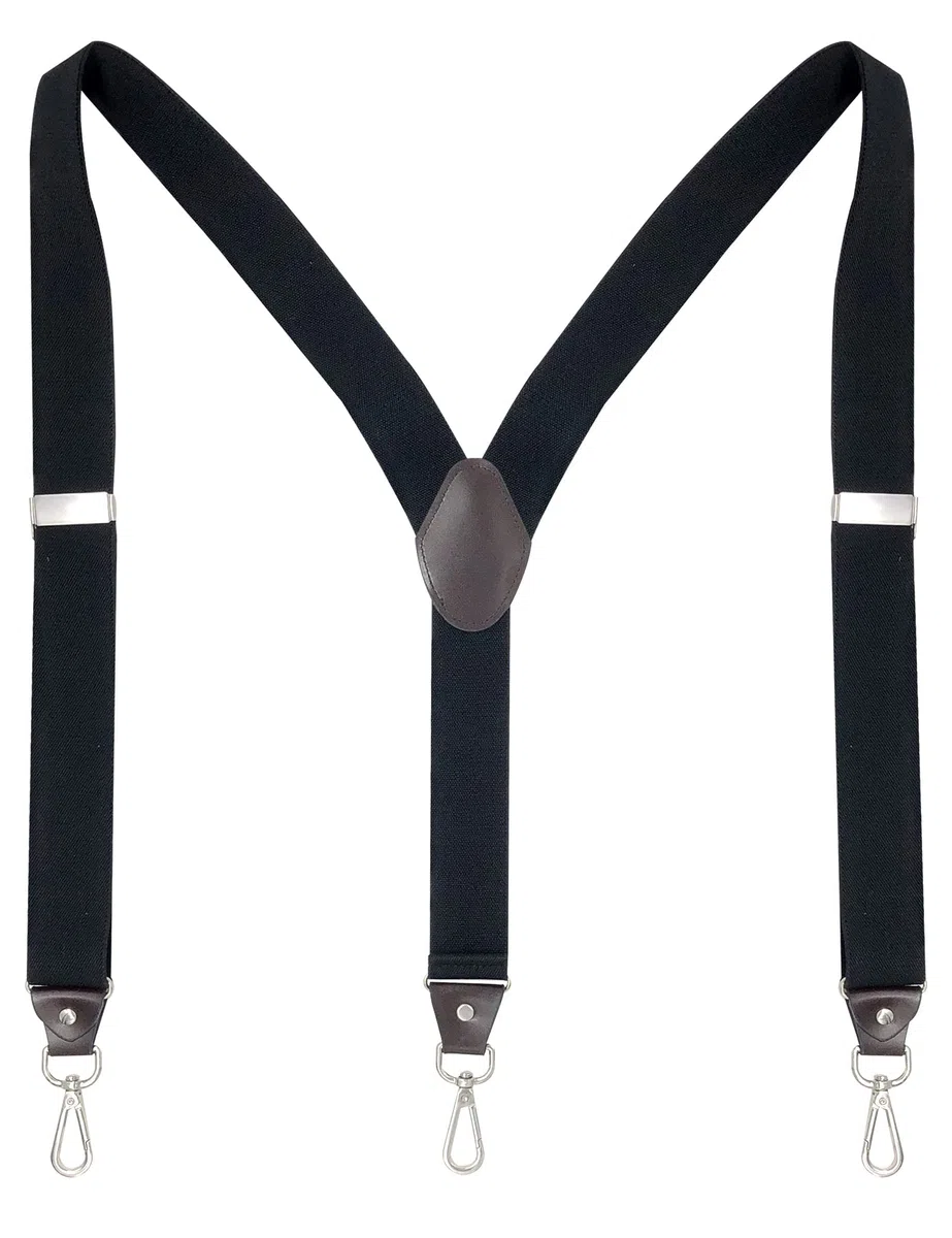 Bretelle da uomo extra forti 3,5 cm di larghezza con ganci girevoli e cinghie elastiche Y-back per jeans