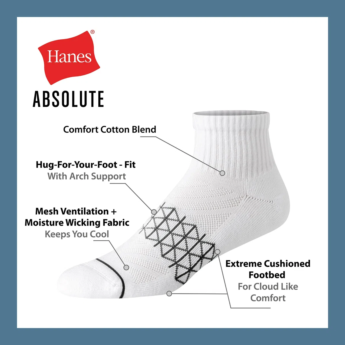 Hanes Calzini (Pacco da 4) Uomo