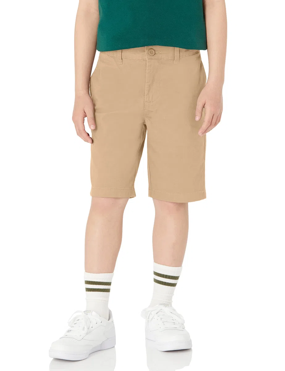Amazon Essentials Bambini e Ragazzi Bermuda Senza Pence in Tessuto Uniforme (Resistenti alle Pieghe)