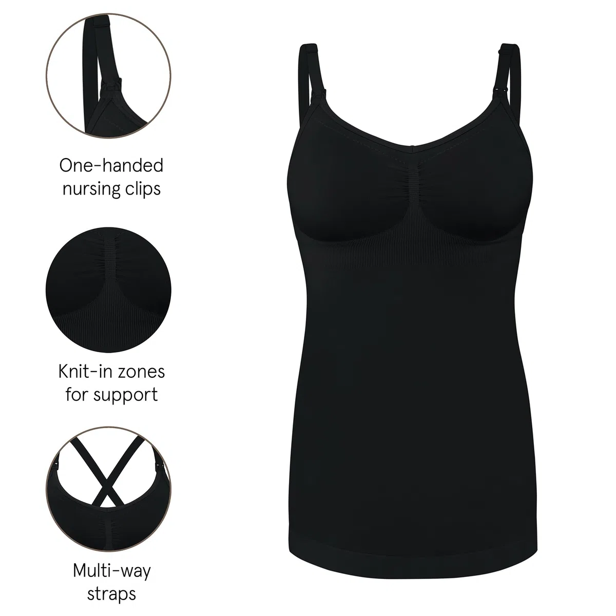 Basics by Bravado, canotta da donna senza cuciture, per allattamento, con spalline regolabili, S-XXL