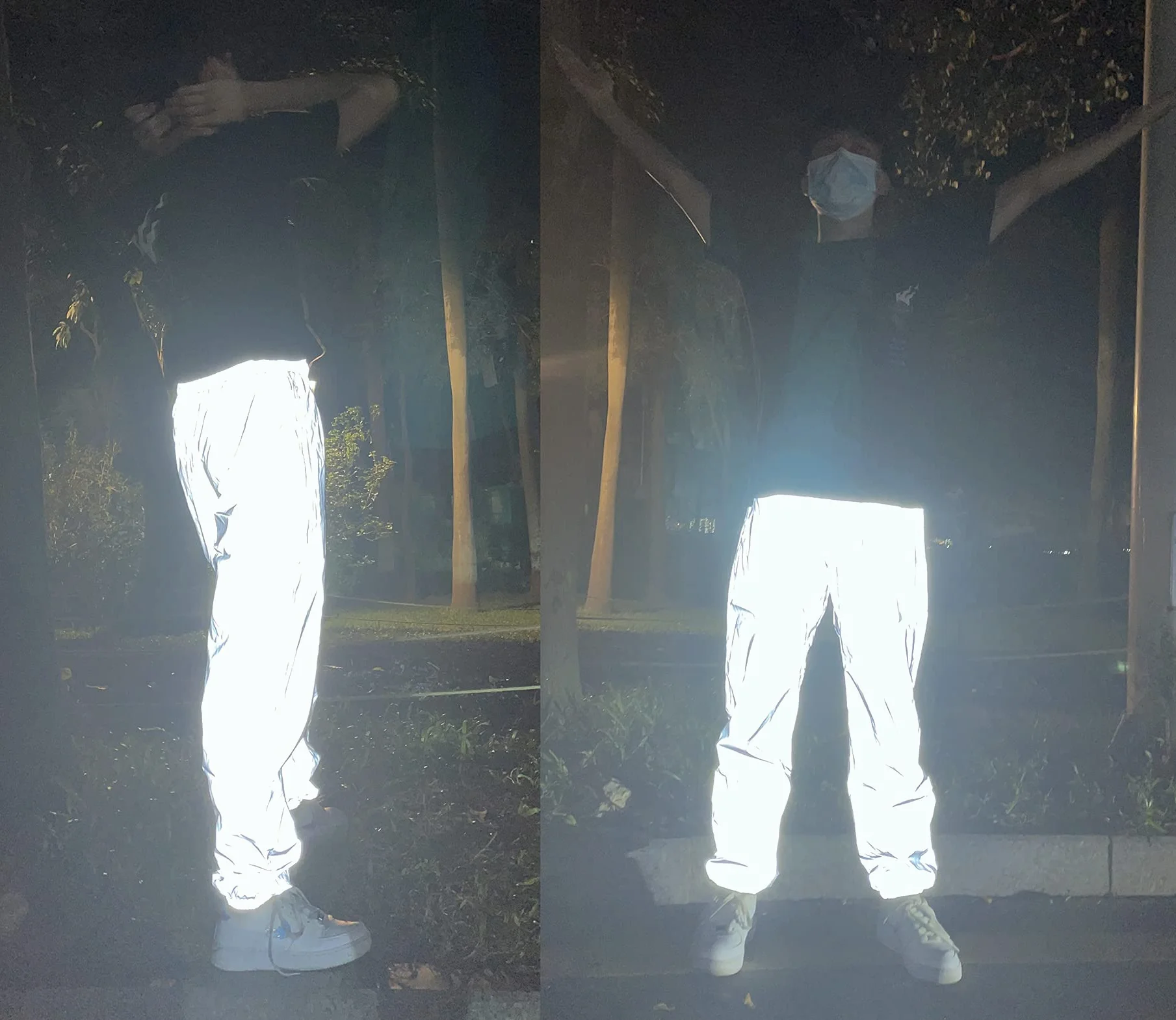 NewL Uomo Pantaloni Alta visibilità Riflettente Leggera e Traspirante Adatta a Corsa, Jogging, Ciclismo e Tanto Altro