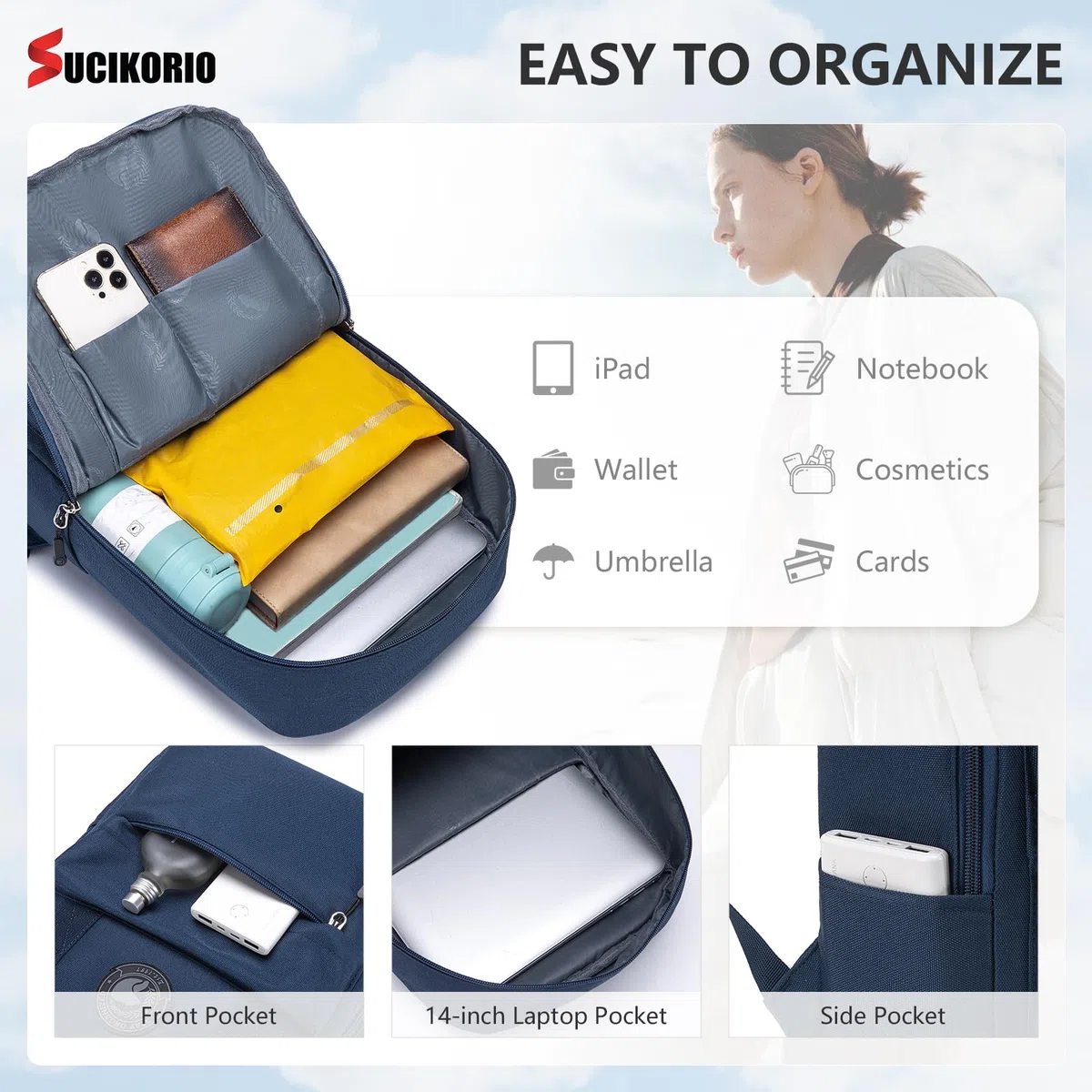 40x30x10cm Lufthansa Air France British Airways Zaino da Viaggio Aereo Bagaglio a Mano, Impermeabile Oxford Zaini Bagaglio a Mano Uomo Donna Zainetto Porta PC 14 Pollici per Scuola, Viaggio