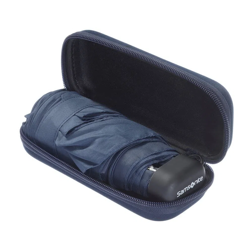 Samsonite Rain Pro - 3 Section Manual Mini Flat Ombrello Pieghevole.22 cm, Blu (Blue)