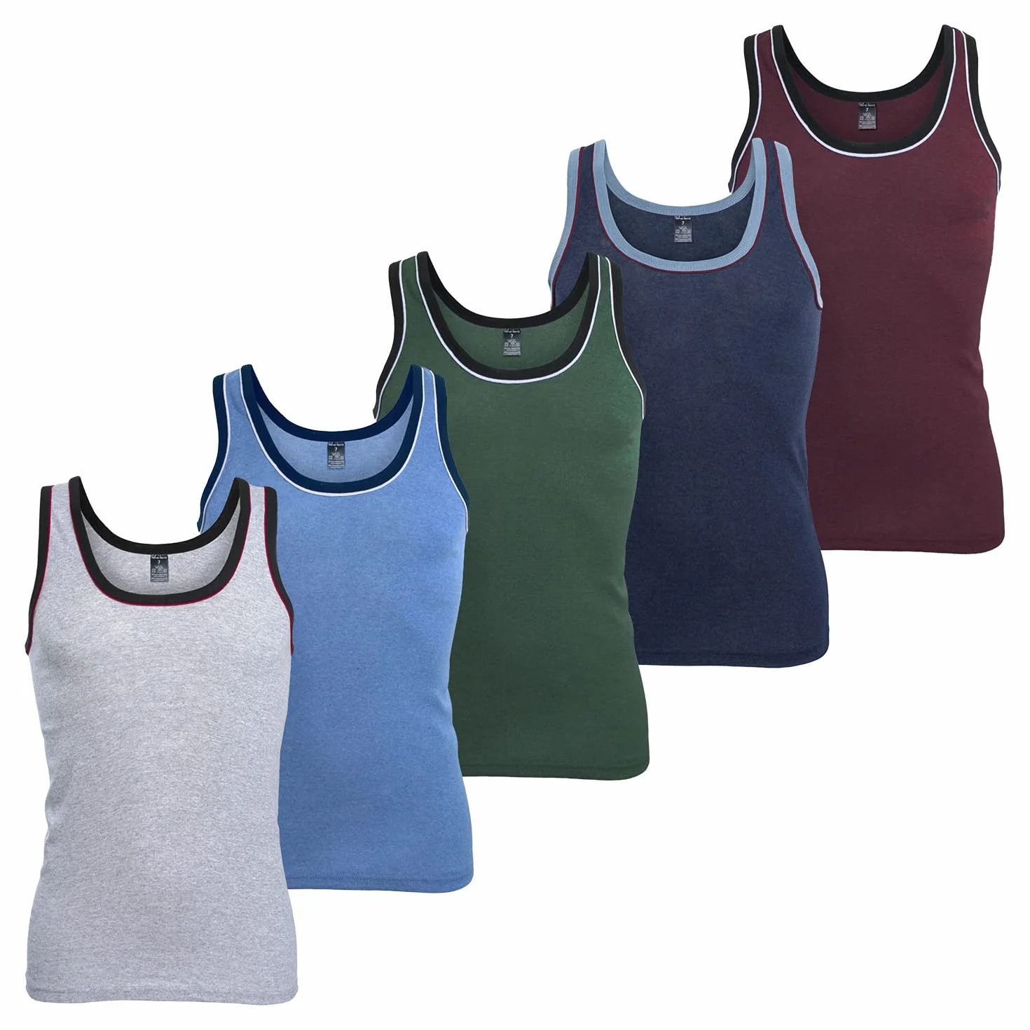Confezione da MT® Canotta da uomo melange colori – uomo Canottiere Intime ascella camicie Sport camicie in confezione da 5 colori