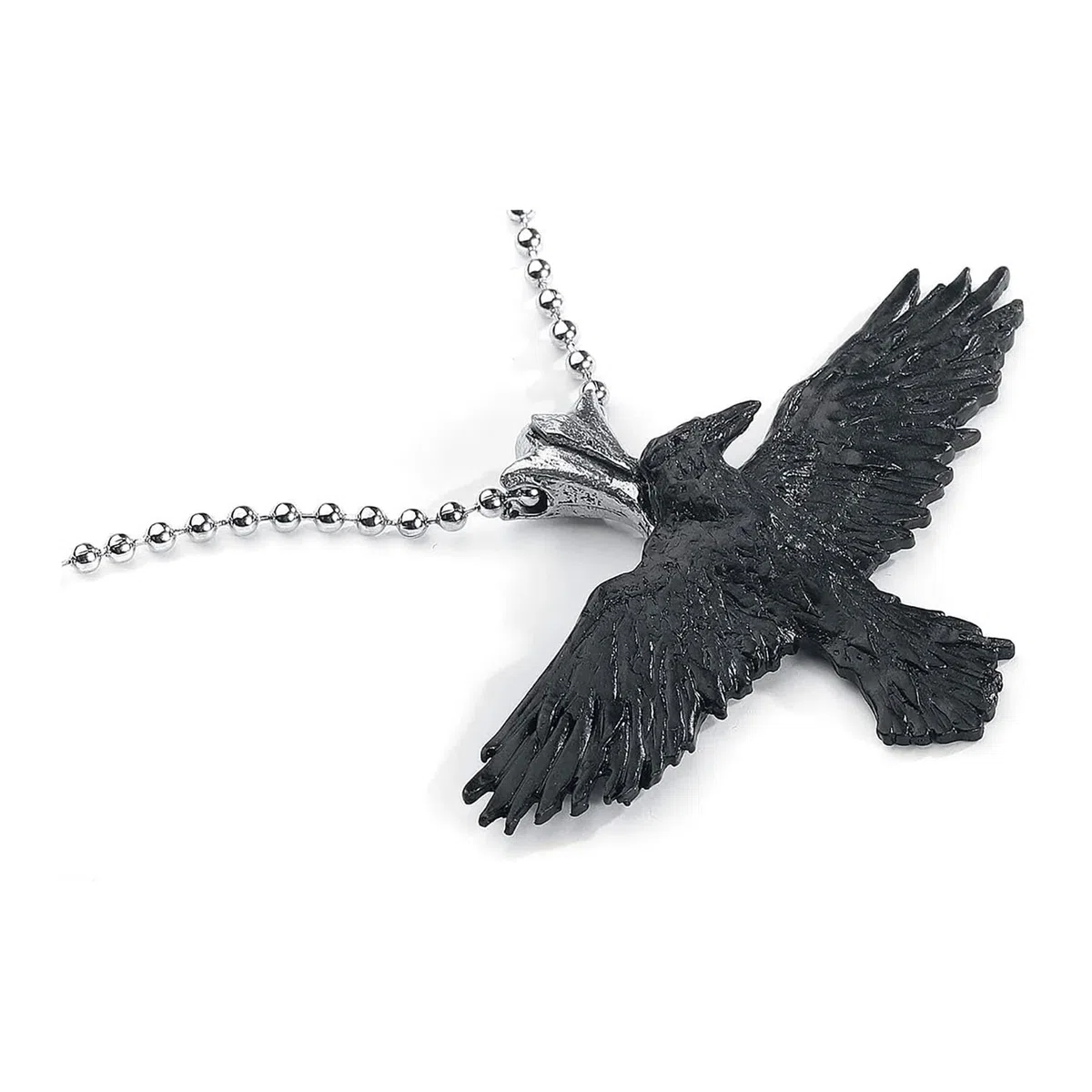 Alchemy Gothic Black Raven Unisex Collana nero