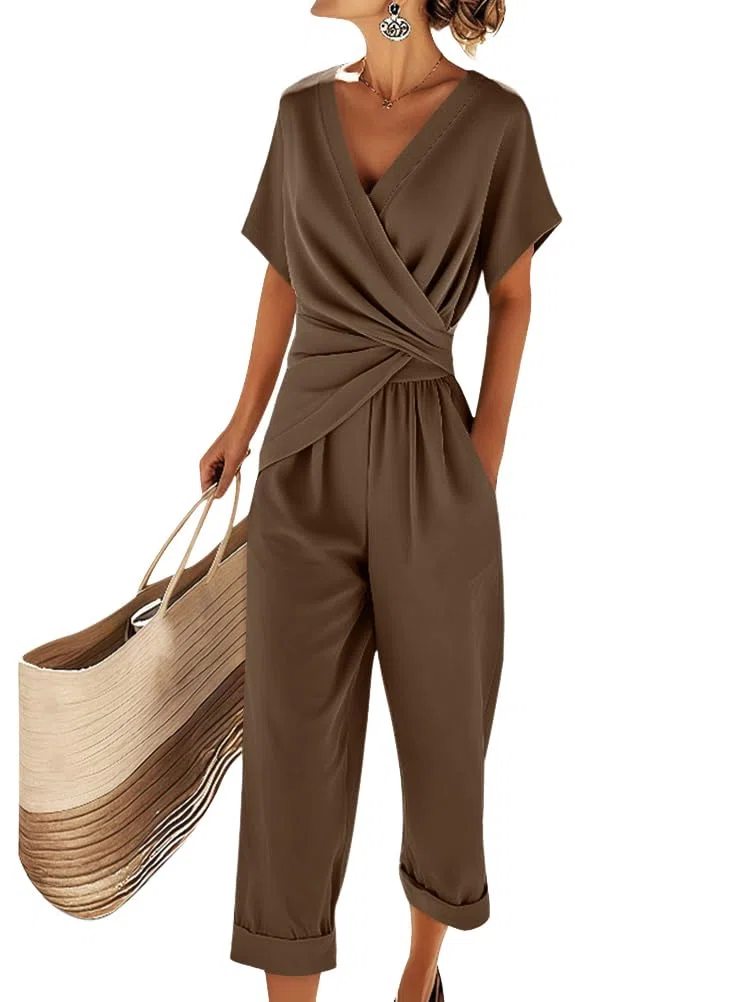 shownicer Completo Donna Elegante Tuta Estivo 2 Pezzi Set Maniche Corte Top E Pantaloni Curvy Completo Due Pezzi Set Completi Tute