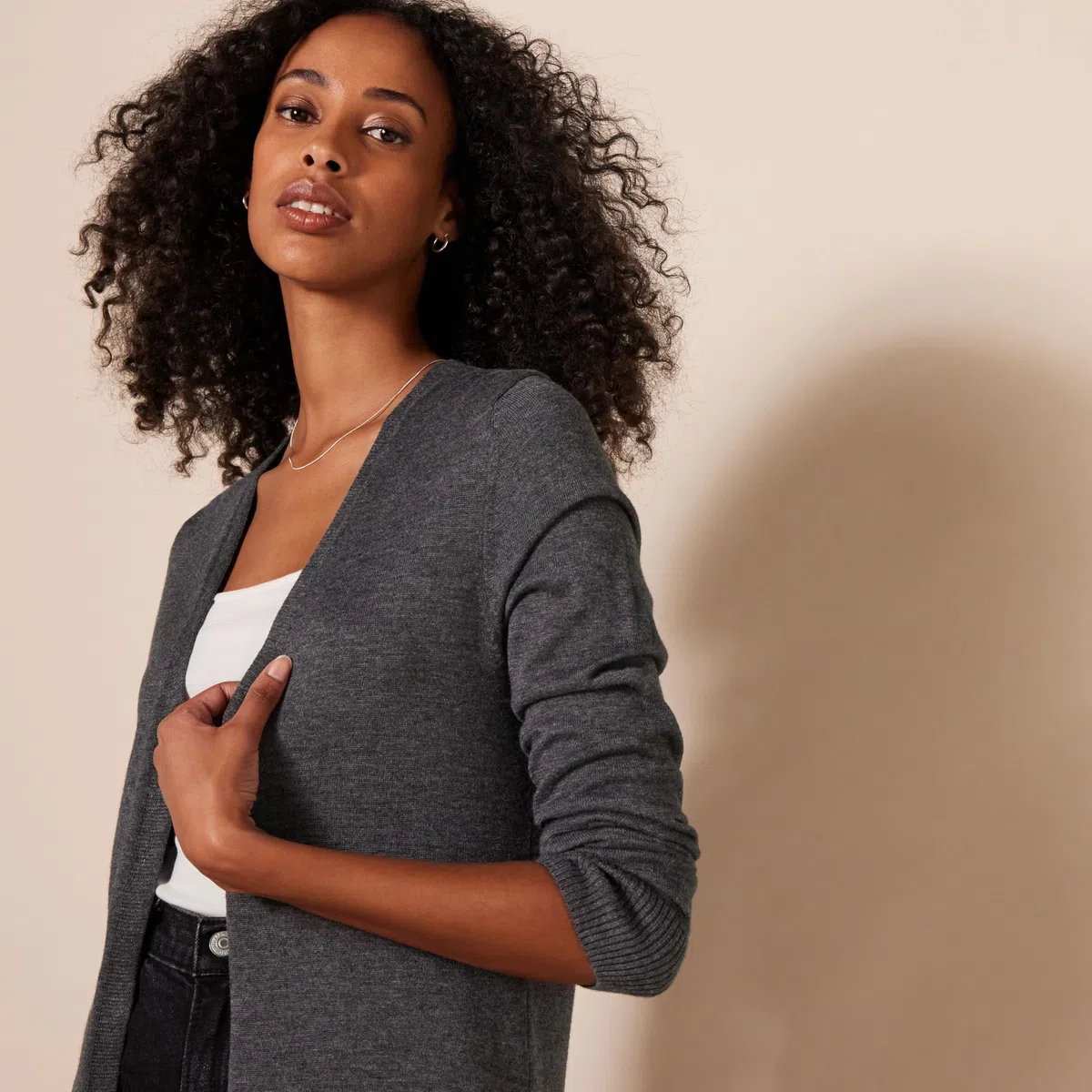 Amazon Essentials Donna Cardigan Leggero Aperto sul Davanti (Disponibile in Taglie Forti)