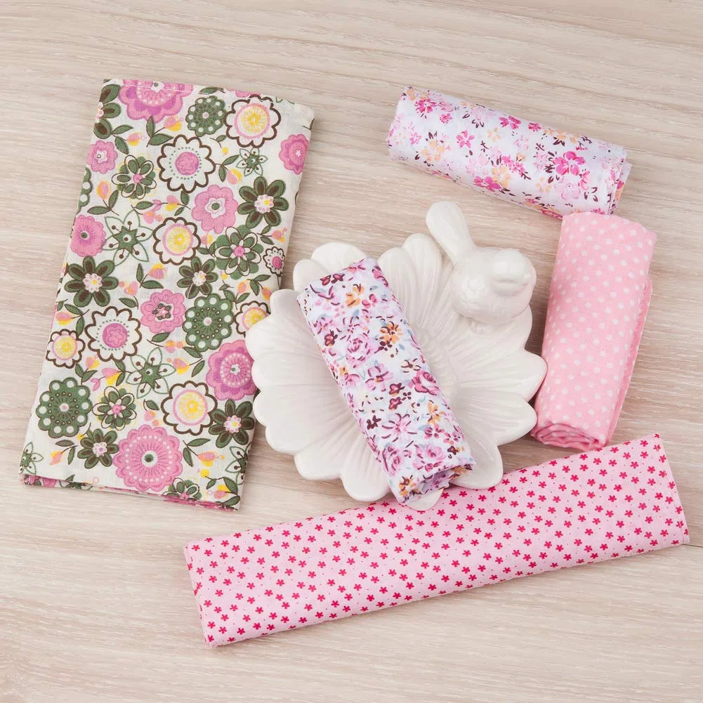 HOULIFE Fazzoletti di stoffa da donna, in puro cotone, rosa, in 5/10 pezzi, per uso quotidiano, 36 x 36 cm, regalo per la festa della mamma