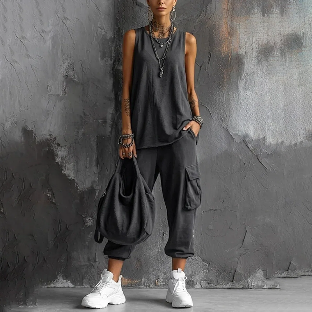 Generico Tuta Donna Casual Elegante 2 Pezzi Top a Maniche Corta e Pantaloni a Gamba Larga Slim Fit Tuta Sportiva Completa Due Pezzi Casual Ginnastica Estiva Tuta Donna Sportiva