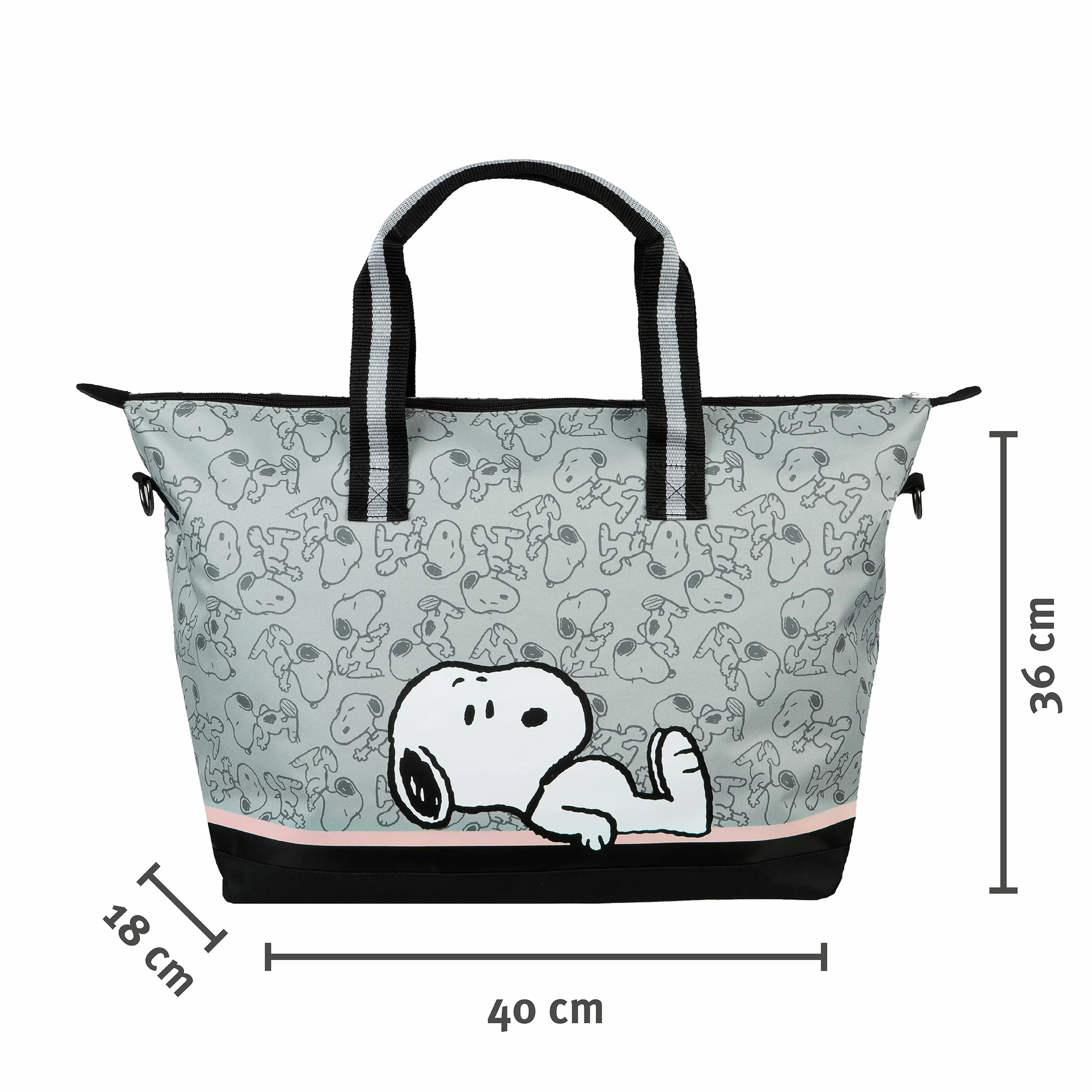 Undercover - Snoopy Weekender - Borsa per il trasporto con motivo - Ampio scomparto principale con piccolo scomparto con cerniera - 2 maniglie e tracolla