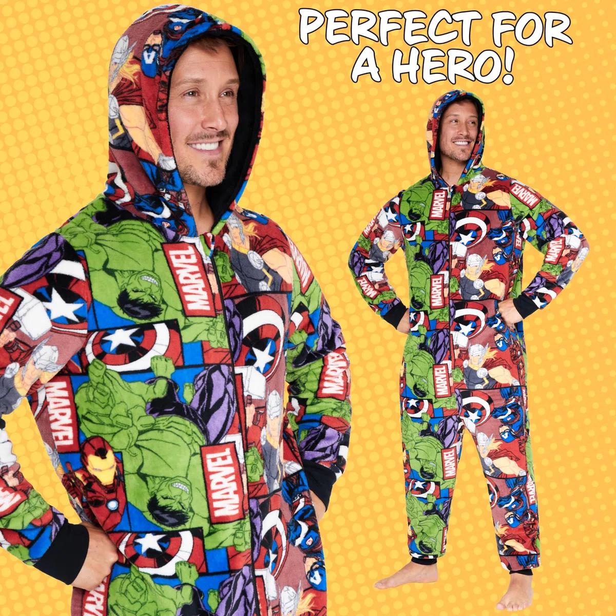 Marvel Fleece Pajama Pagliaccetto Adulto Uomo