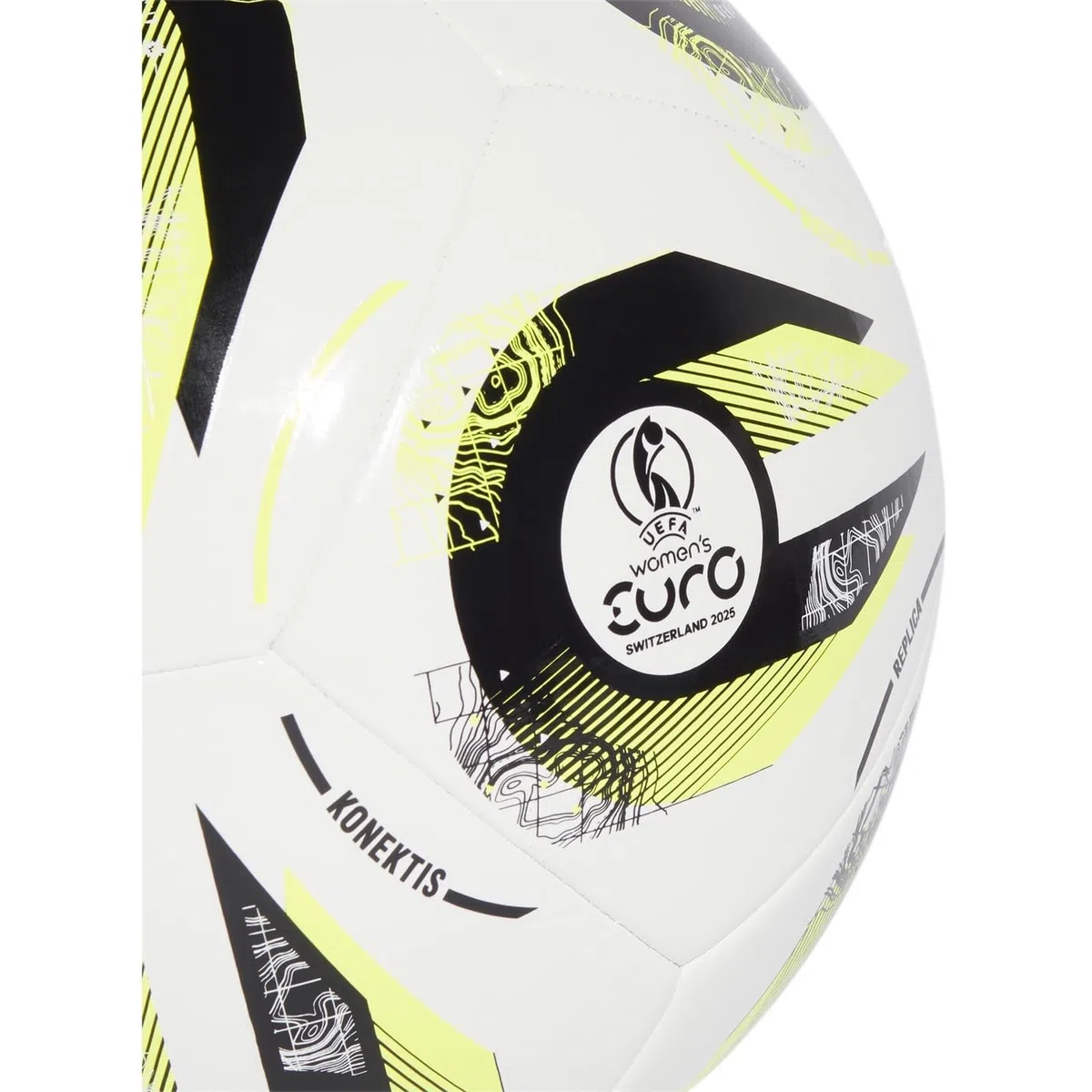 adidas Unisex - Adulto Womens EUROs 2025 Club Football, white/black/lucid lemon, 4