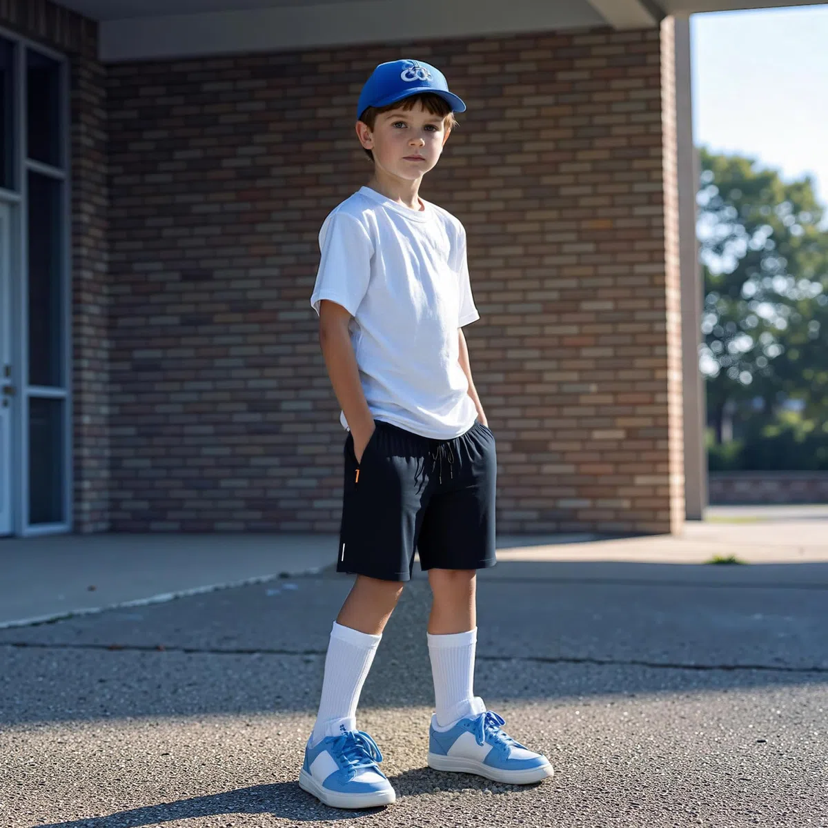 LACOFIA 2 Pezzi Pantaloncini Bambino Asciugatura Rapida Shorts Ragazzo Leggeri Estivi Traspiranti con Tasche con Cerniera Elastico in Vita 6-14 Anni