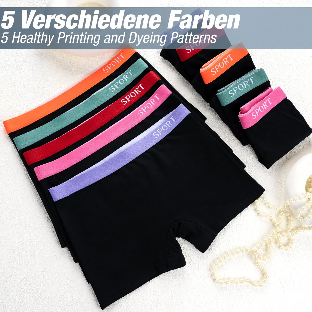LOREZA® Mutandine da Bambina in Cotone - Modello Boxer - Stile Hipster - 2-15 Anni