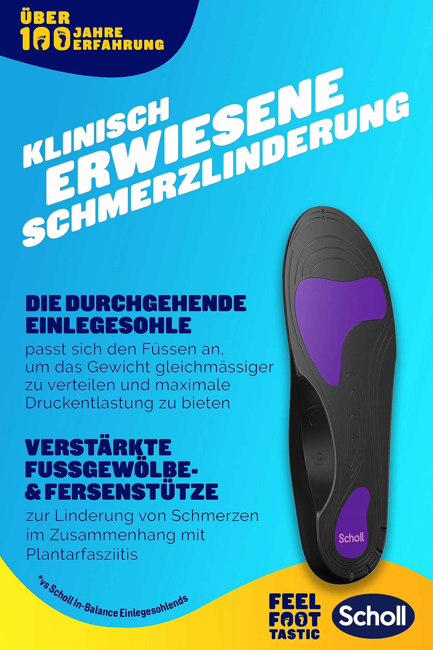 Scholl Solette ortopediche In-Balance per uomo e donna – Solette per tallone e dolore al piede e al tallone, supporto per l'arco plantare per fascite plantare, piedi piatti e iperpronazione, 40-42