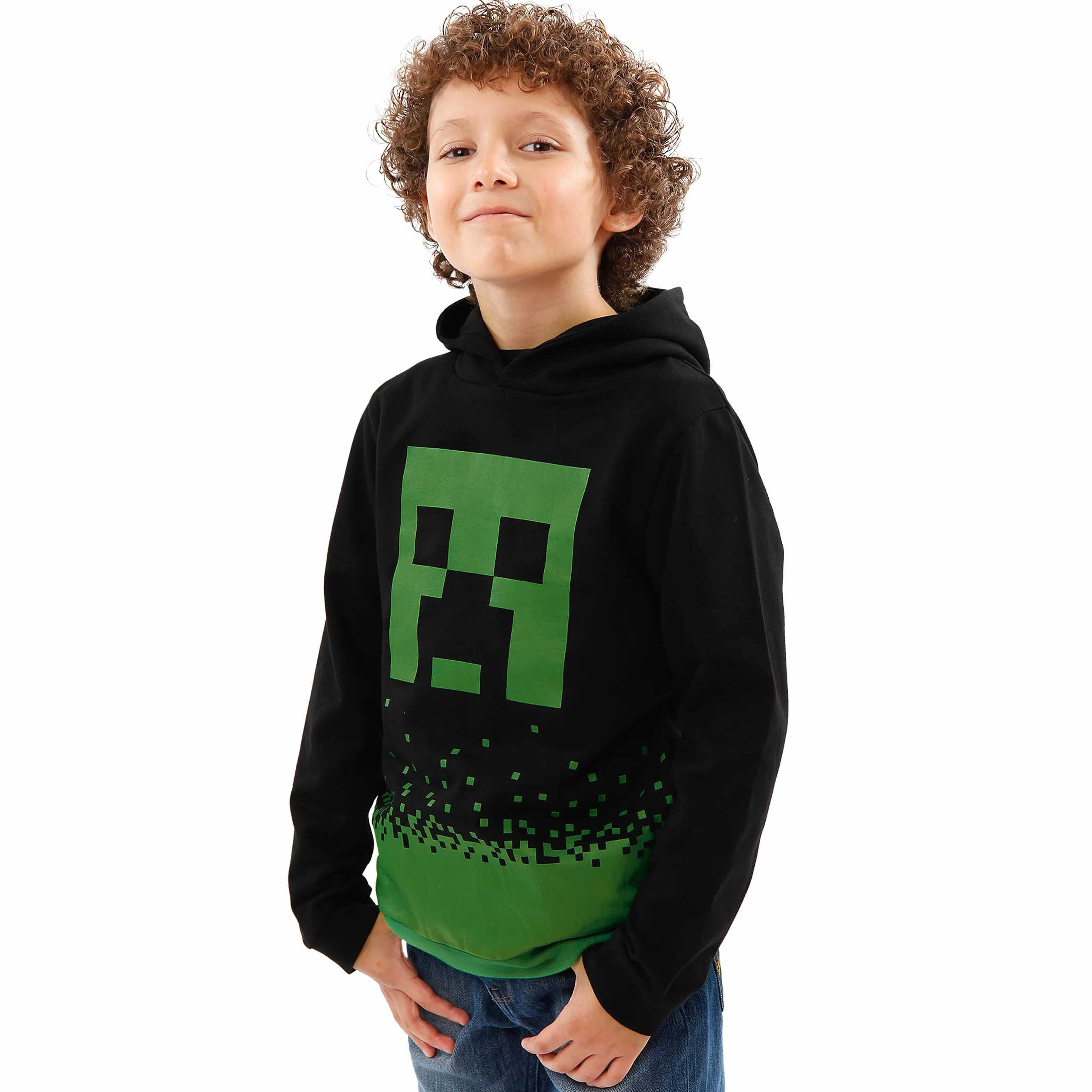 Minecraft Felpa con Cappuccio Ragazzi | Felpa con Cappuccio Creeper | Abbigliamento da Gioco per Bambini
