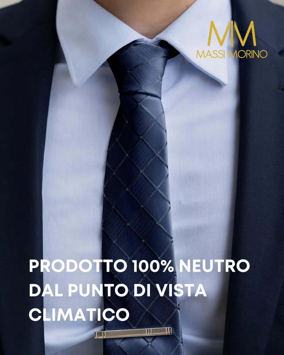 Massi Morino Cravatta e Fazzoletto da Uomo con Gemelli e Fermacravatta, Parure Set | Accessori Sposa | Cravatta Elegante con Confezione Regalo