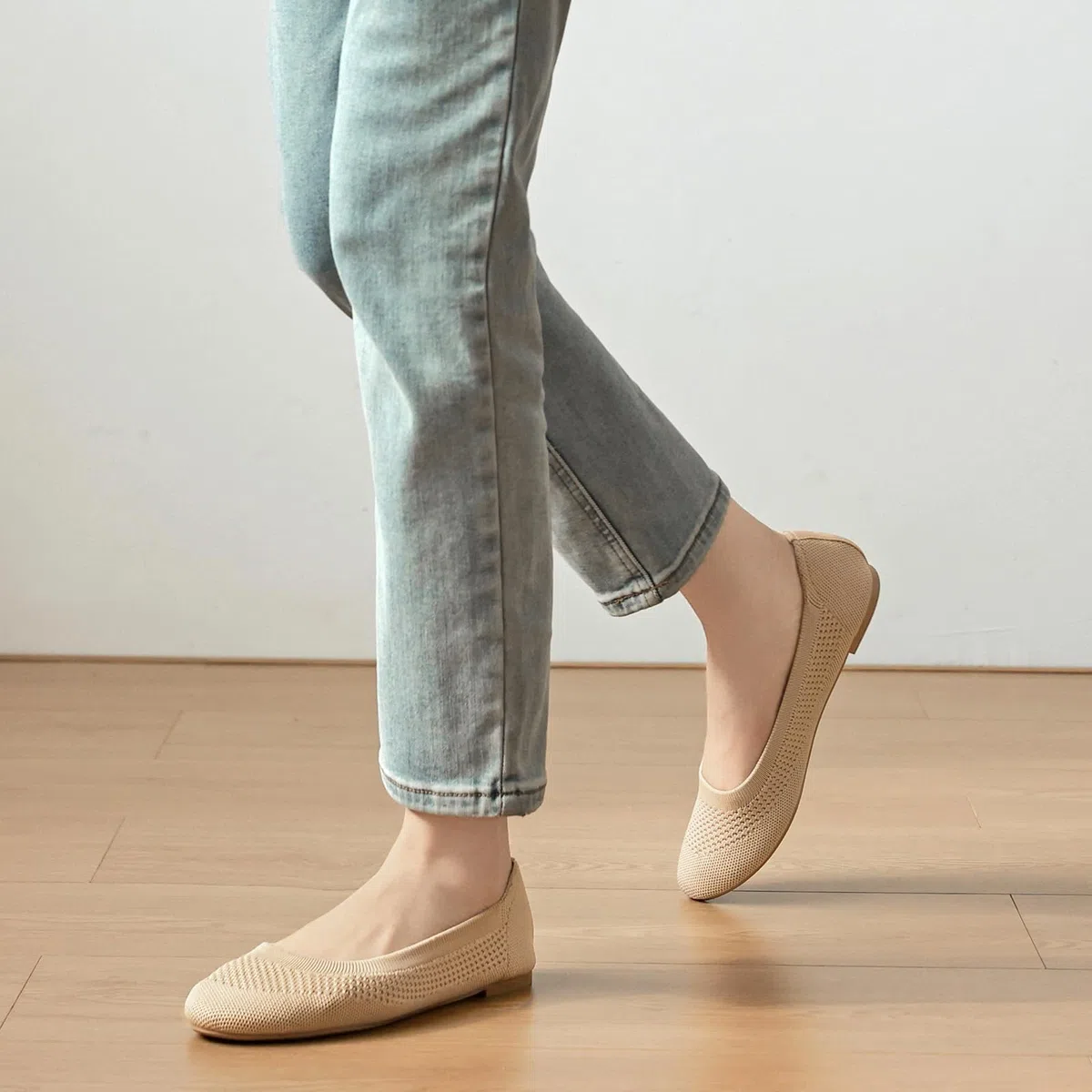 Ballerine Donna Piatte Basse Scarpe Comode con Punta Rotonda Eleganti Ballerines per Maglia Comode Ballerine Slip-on Scarpe