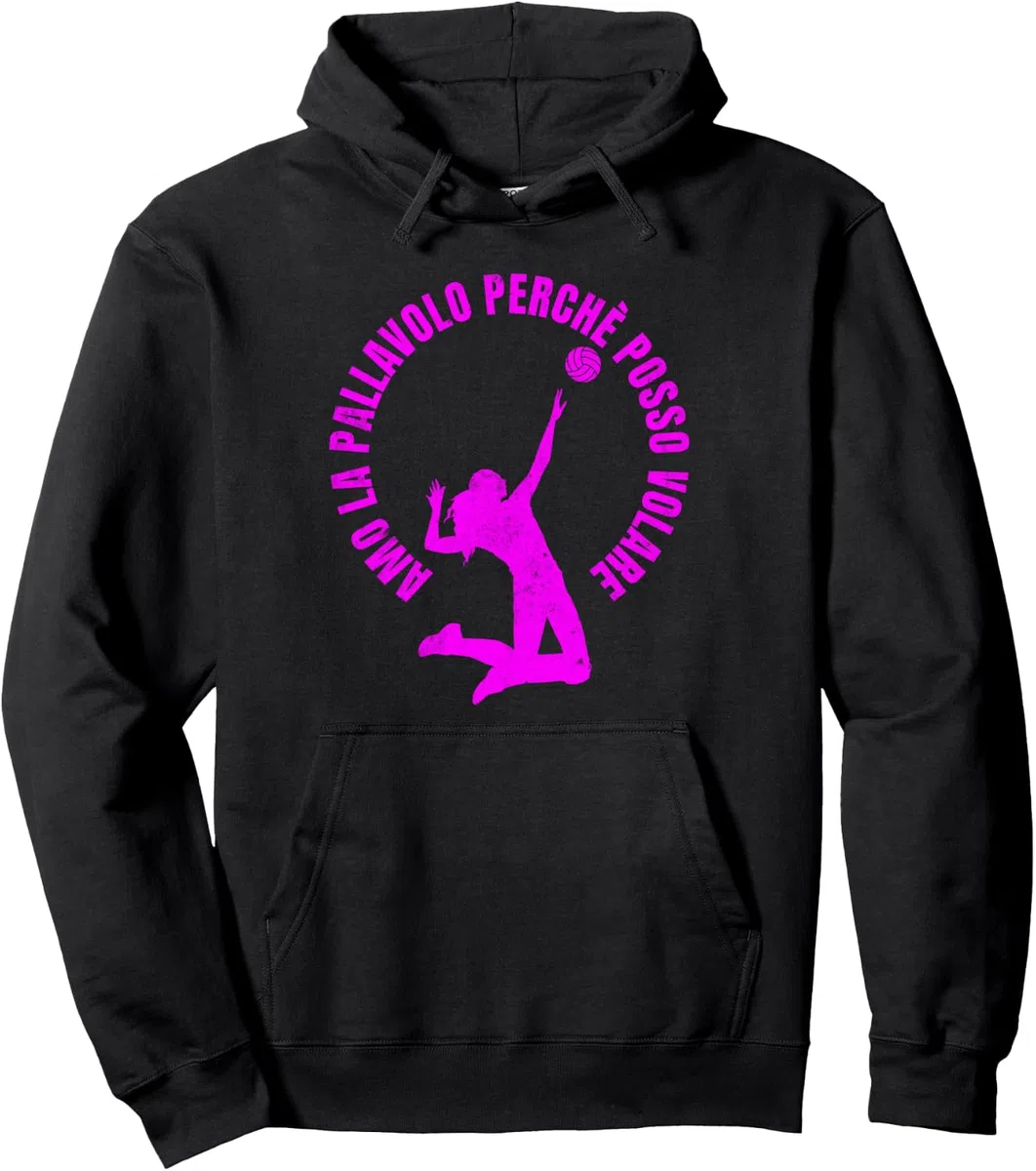 Pallavolo Volley Divertente Donna Regalo Felpa con Cappuccio