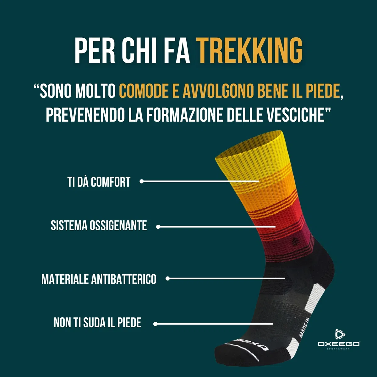 Calze Trekking Termiche Antivesciche, Ossigenanti e Antibatteriche - Calzini Trekking Tecnici (Outdoor Classic)