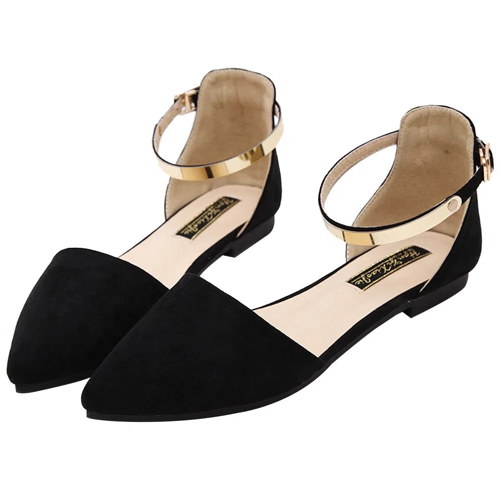 Donna Punta Velluto Ballerine Elegante D'Orsay Pumps Piatto Scarpe da Sera
