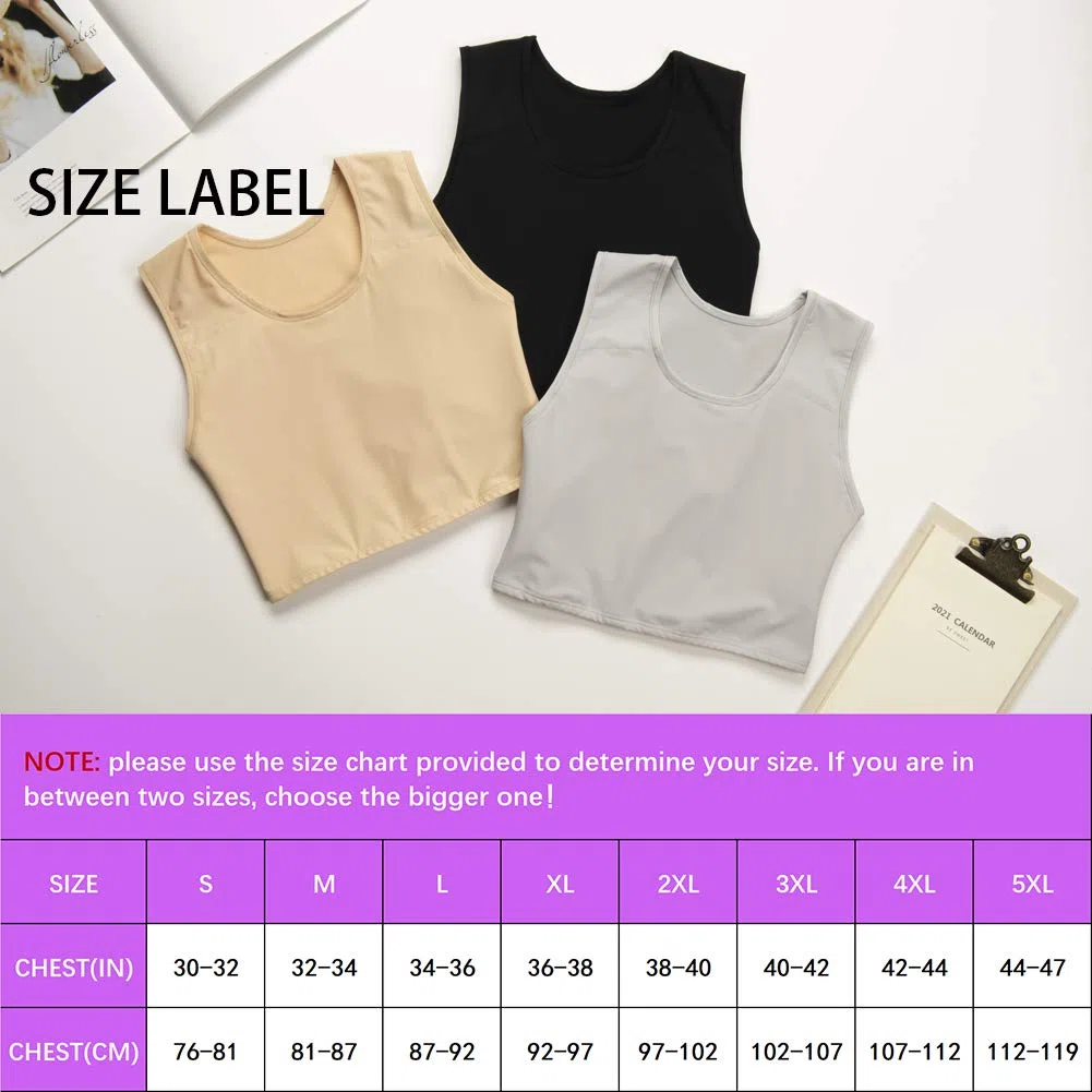 XUJI Transgender Tomboy FTM traspirante mezzo petto Binder