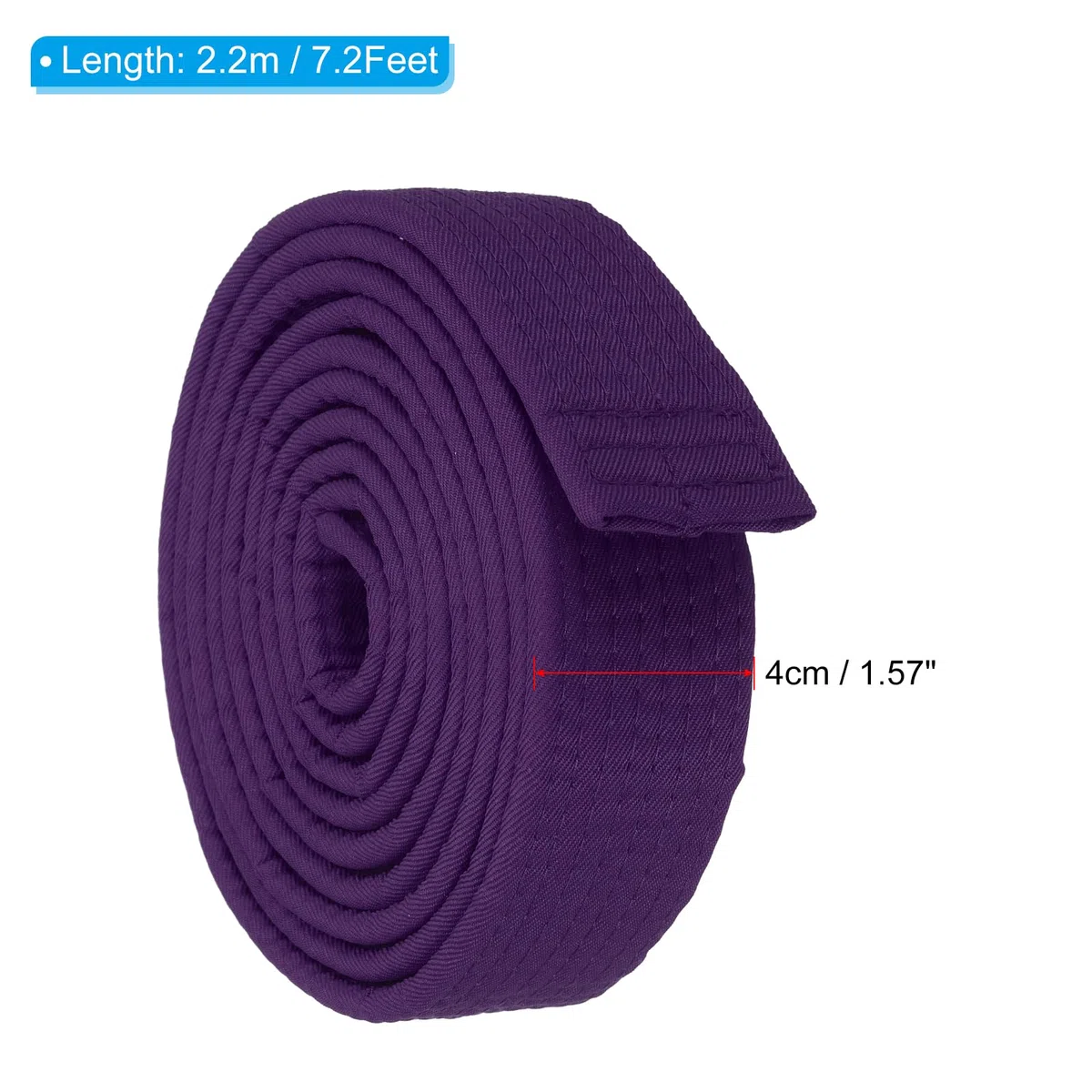 PATIKIL Cintura di Rango Colorata Taekwondo 1,6" x7,2 Piedi 2,2m, Cintura da Karate Judo Arti Marziali in Poliestere per Insegnamento Allenatore, Viola